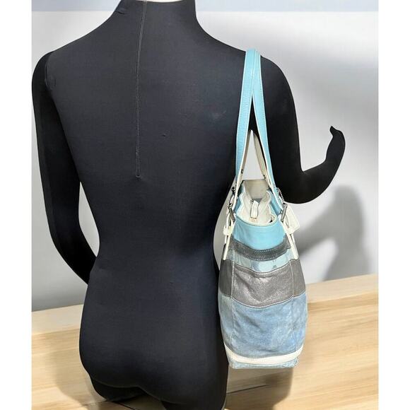 Coach Blue and Gray Tote Bag - Picture 9 of 16